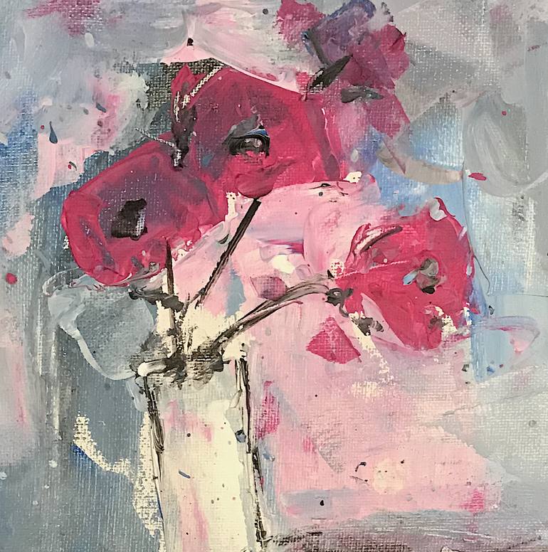 Original Modern Floral Painting by Mutlu Ertac