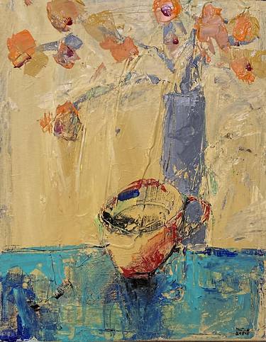 Original Expressionism Still Life Paintings by Mutlu Ertac