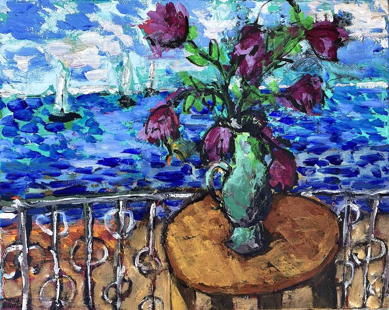 Original Seascape Painting by Mutlu Ertac
