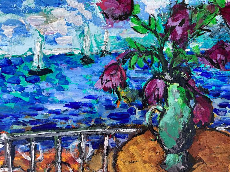 Original Expressionism Seascape Painting by Mutlu Ertac