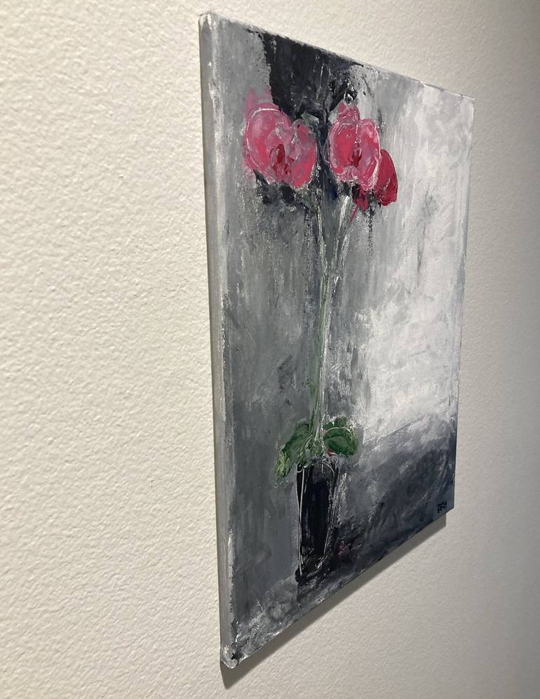 Original Expressionism Floral Painting by Mutlu Ertac