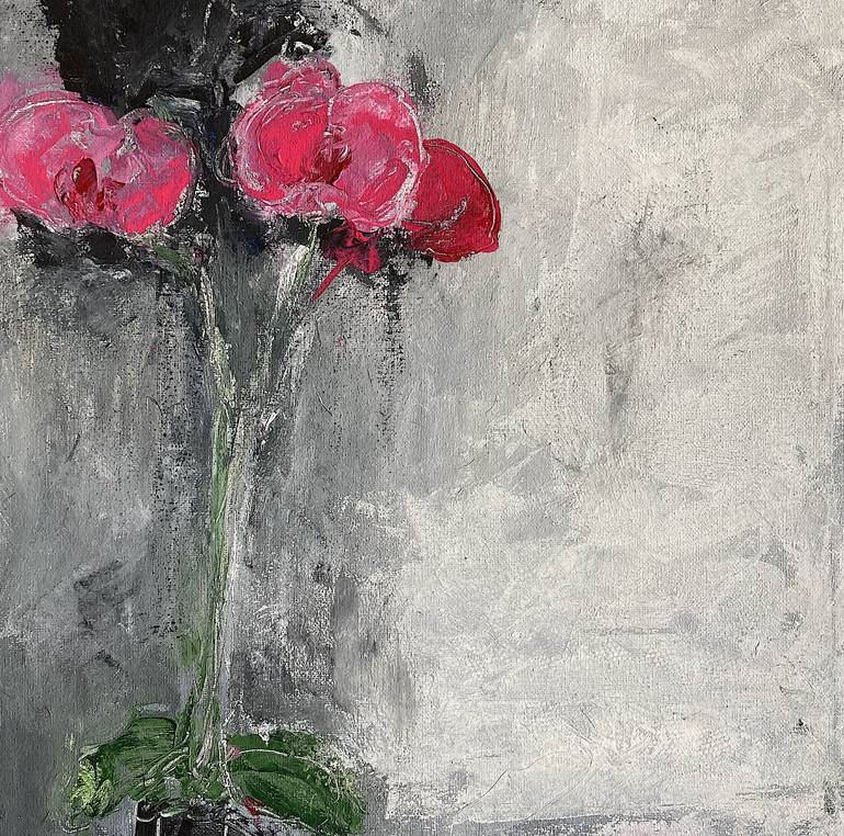 Original Expressionism Floral Painting by Mutlu Ertac