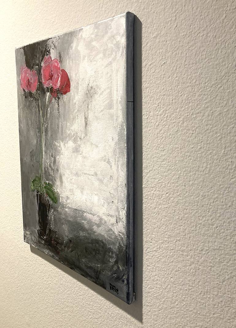 Original Expressionism Floral Painting by Mutlu Ertac