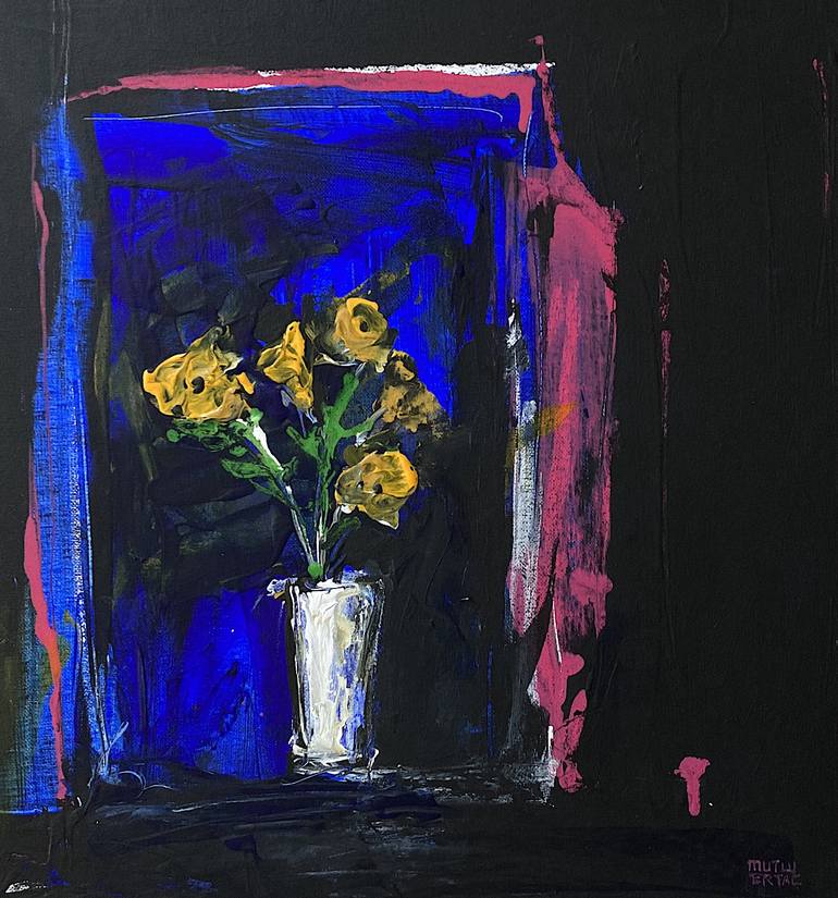 Original Expressionism Still Life Painting by Mutlu Ertac