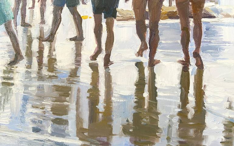 Original Figurative Beach Painting by Ana P Serres