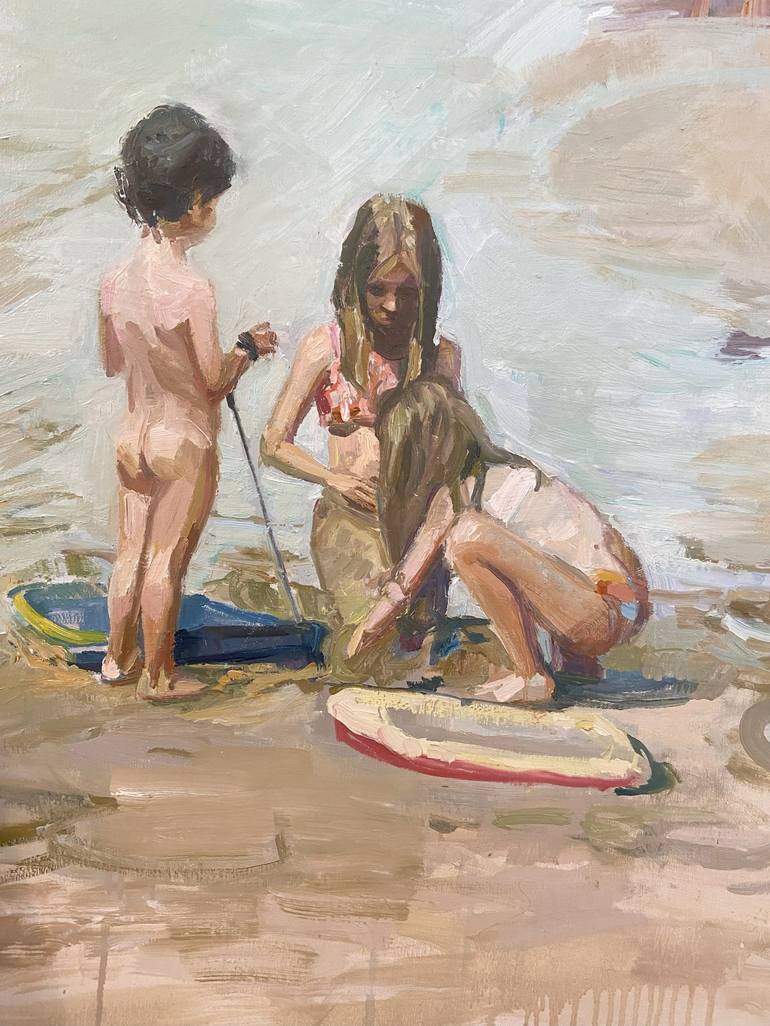 Original Realism Beach Painting by Ana P Serres