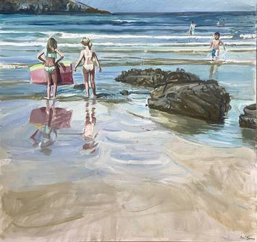Print of Impressionism Beach Paintings by Ana P Serres
