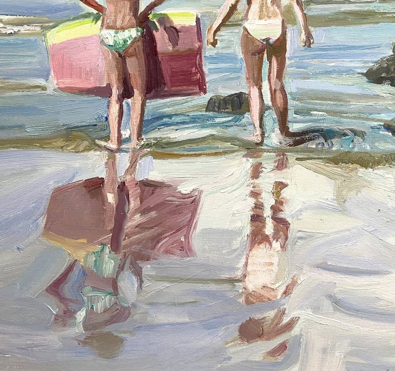 Original Impressionism Beach Painting by Ana P Serres