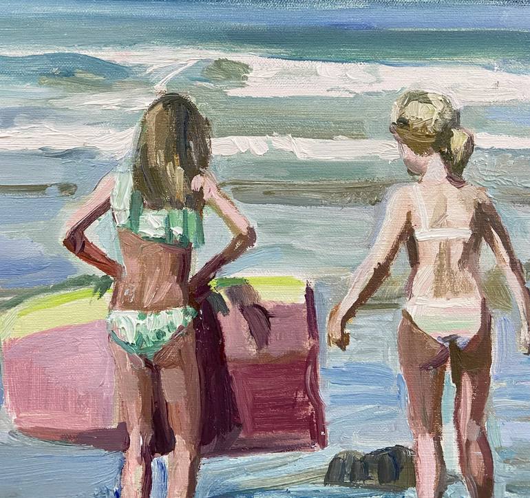 Original Impressionism Beach Painting by Ana P Serres