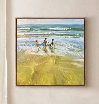 Original Figurative Beach Paintings by Ana P Serres