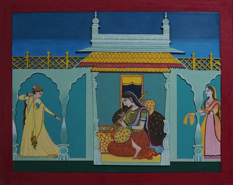 3D Mughal Miniature Painting Painting by Roshni Tasdeeq | Saatchi Art