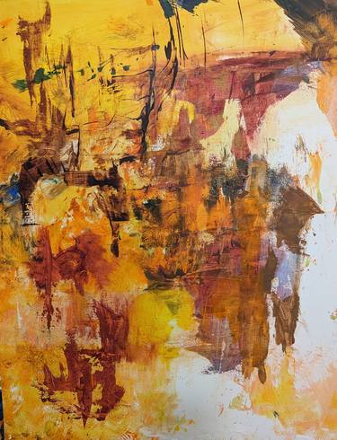 Original Abstract Expressionism Abstract Mixed Media by Patricia Askew