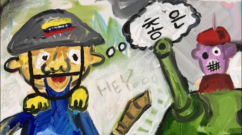 Original Contemporary Cartoon Painting by Daniel  Hurtado
