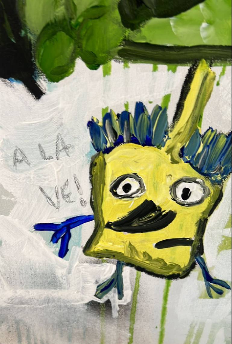 Original Contemporary Cartoon Painting by Daniel  Hurtado