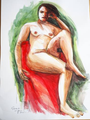 Original Illustration Nude Paintings by Gerard Whyman