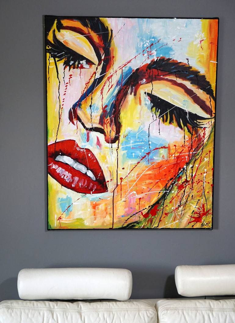 Original Abstract Portrait Painting by Rafal Stach