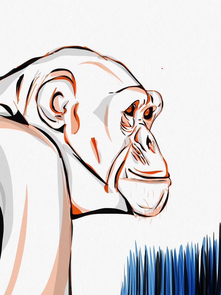 Wild Kingdom Chimpanzee Painting by suelen cristina Saatchi Art