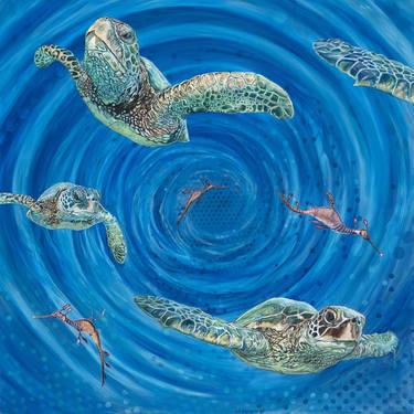 Sea Turtle and Seahorse - Quantum Encounter thumb