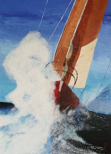 Original Fine Art Boat Paintings by Jacqueline Molenaar