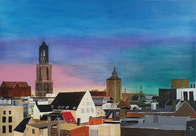 Original Fine Art Cities Paintings by Jacqueline Molenaar