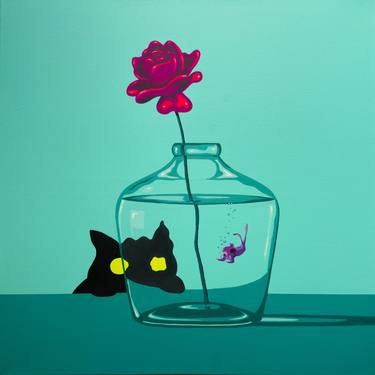 Original Conceptual Cats Paintings by Louise Nordh