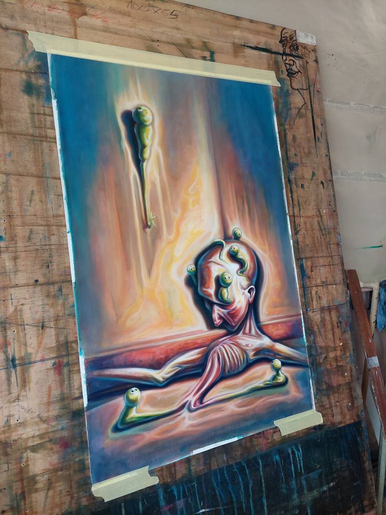 Original Art Deco Animal Painting by Dávid Kovács K