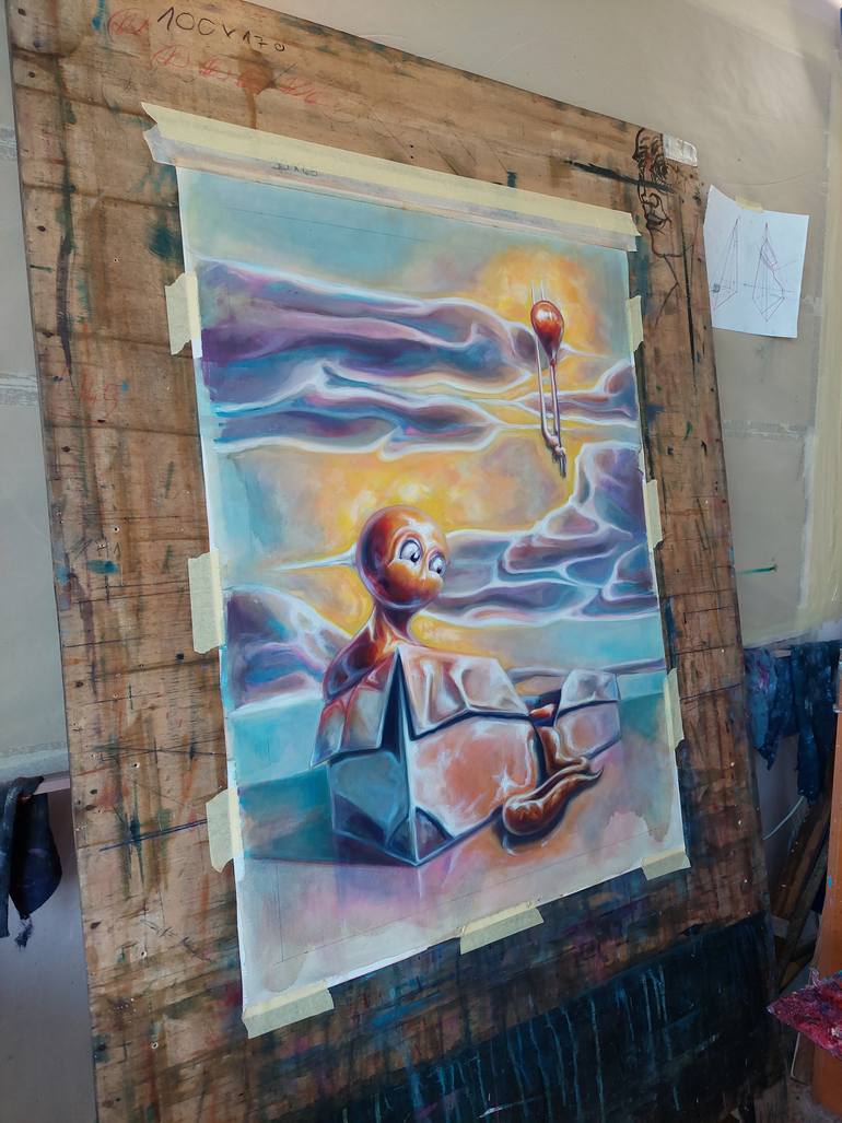 Original Art Deco Fantasy Painting by Dávid Kovács K