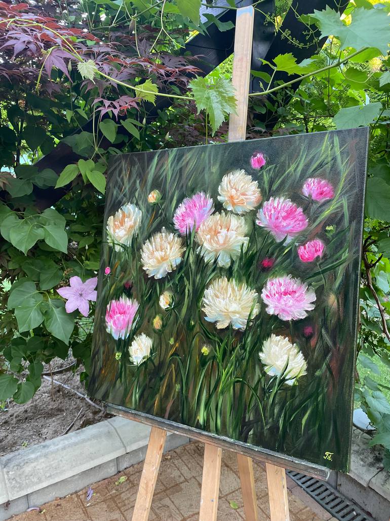 Original Abstract Floral Painting by Tanja Frost