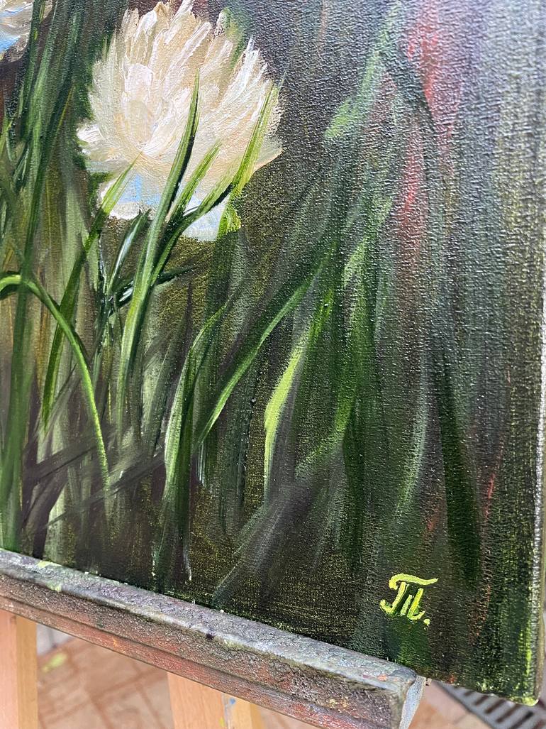 Original Abstract Floral Painting by Tanja Frost