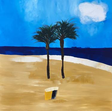 Original Abstract Expressionism Beach Paintings by Natalia Kozarzewska