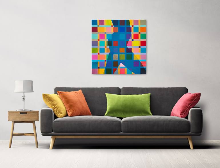 Original Algorithmic Geometric Painting by Magdalena Piwko-Chudzik