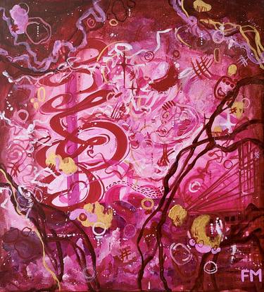 Original Abstract Expressionism Abstract Paintings by Fiza Mehak