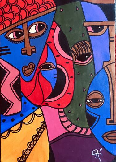 Print of Cubism Abstract Paintings by Damola Eniola