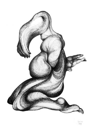 Original Surrealism Nude Drawings by Red Tweny