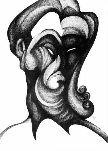 Original Surrealism People Ink Drawings From Italy For Sale