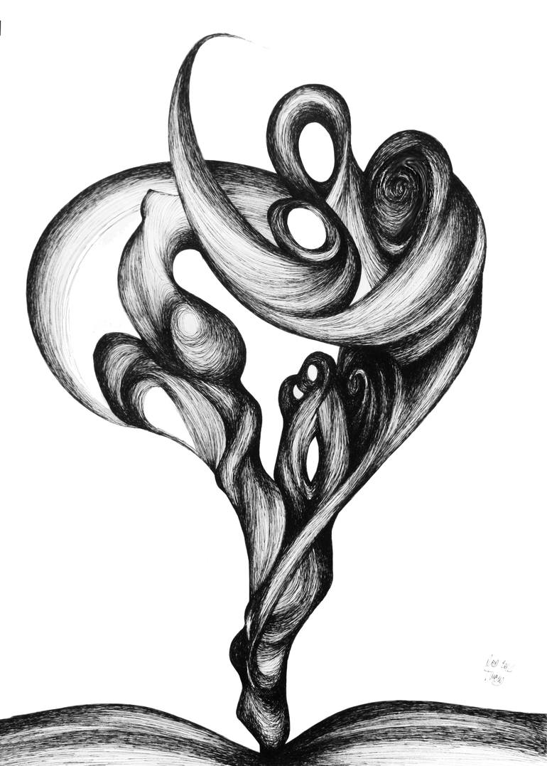 Dancing heart in love Drawing by Red Tweny
