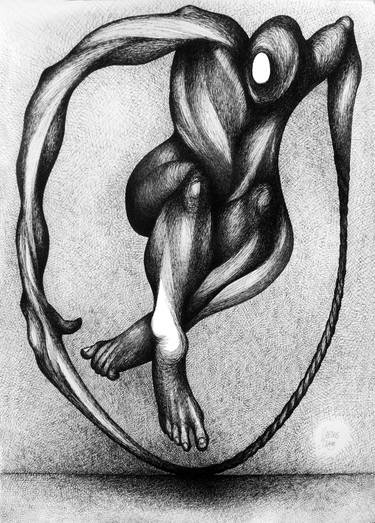 Original Surrealism Body Drawings by Red Tweny