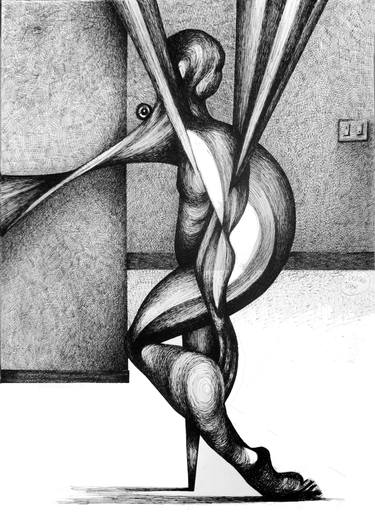 Original Expressionism Body Drawings by Red Tweny