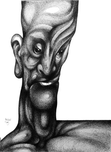 Original Surrealism Portrait Drawings by Red Tweny