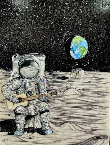 Original Surrealism Outer Space Drawings by Kevron Madden