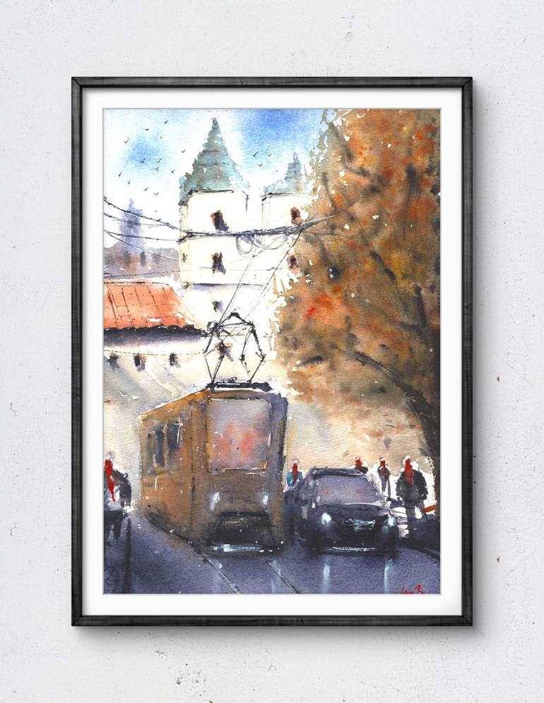Original Impressionism Cities Painting by Yan Burbano