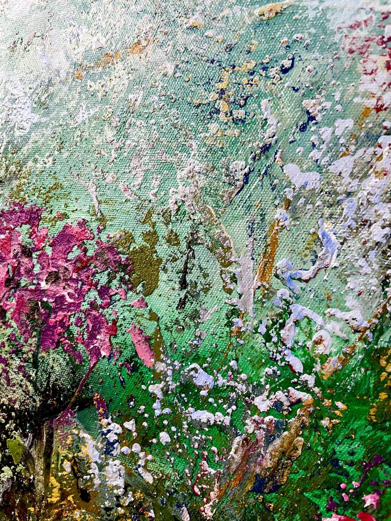 Original Impressionism Garden Painting by Pooja Verma