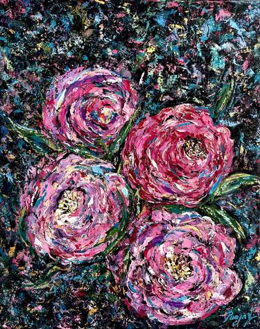 Original Abstract Floral Paintings by Pooja Verma