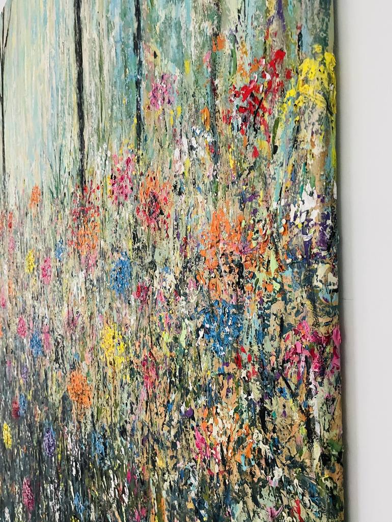 Original Impressionism Garden Painting by Pooja Verma