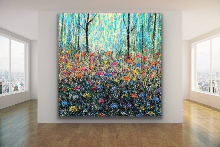 Original Impressionism Garden Painting by Pooja Verma