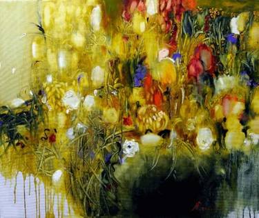 Original Expressionism Garden Painting by Nina Reznichenko