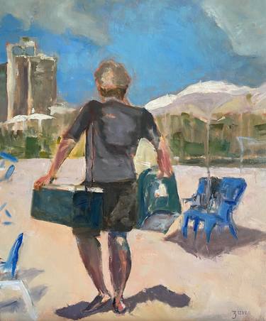 Print of Impressionism Beach Paintings by Zavi Apfelbaum