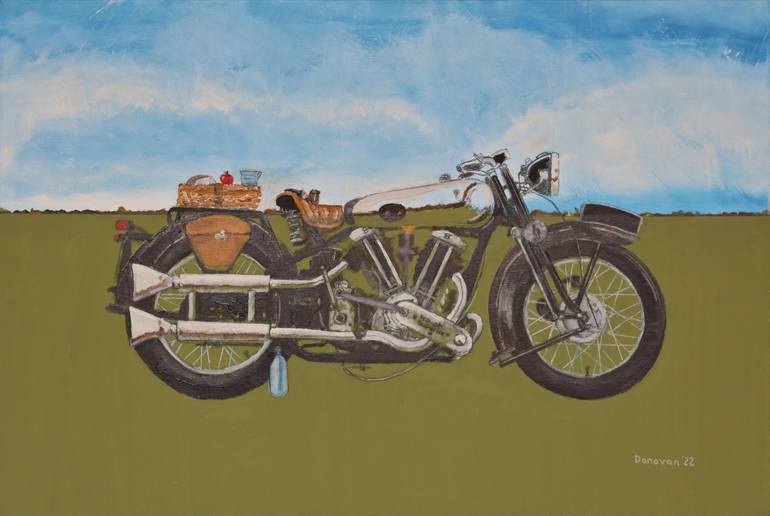 Original Contemporary Landscape Motorcycle Painting by Shaun Donovan