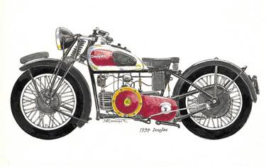 Print of Illustration Motorcycle Drawings by Shaun Donovan