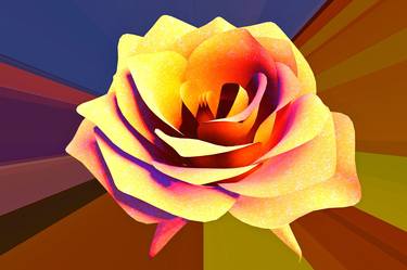 3d rendering single orange rose thumb